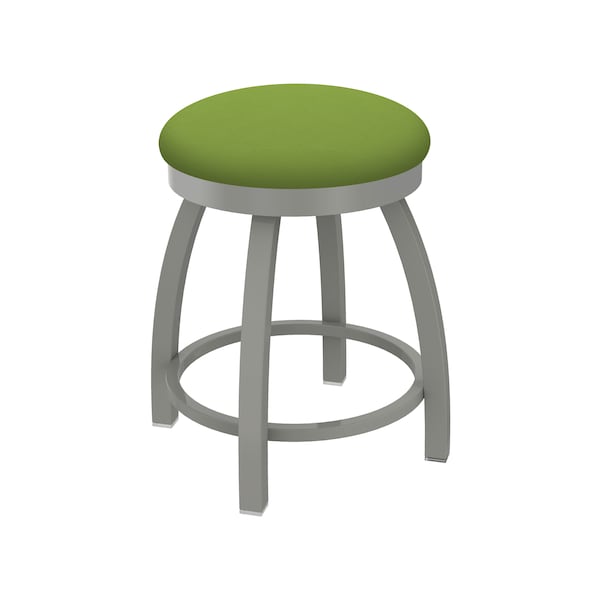 18" Swivel Vanity Stool, Nickel Finish, Canter Kiwi Green Seat